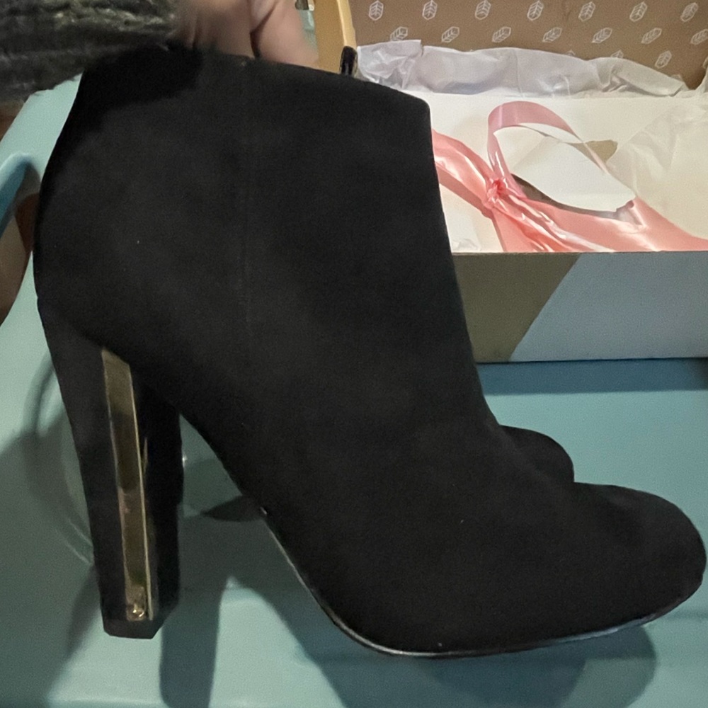 black suede booties